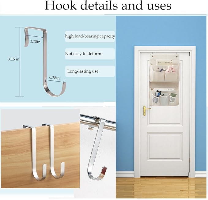 Wall Hanging Organizer – Over the Door Storage & Behind Door Organizer for Dormitory, Bathroom, Bedroom, Kitchen, Nursery, Space-Saving (White, 1 Pack)