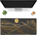 Desk Mat,Mountain Line Art Extended Gaming Mouse Pad,Large Non-Slip Rubber Base Mousepad with Stitched Edges,Waterproof Mouse Mat Desk Pad for Office Game Home 35.4x15.75 in