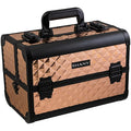SHANY Premier Fantasy Professional Makeup Train Case Cosmetic Box Portable Makeup Case Organizer Jewelry storage with Locks, 3 Trays,Makeup Brush Holder and Cosmetics Mirror - ROSA