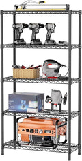 SINGAYE 5 Shelf Adjustable Heavy Duty Storage Shelving Unit 350 lbs per Shelf Steel Organizer Wire Rack Storage for Garage Office Pantry Ktichen Black 14" Dx36 Wx72 H