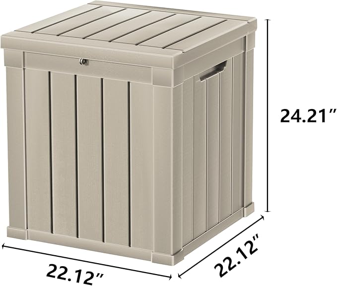 50 Gallon Deck Box, Resin Outdoor Indoor Waterproof Storage Box, Lockable Storage Box With Handle for Patio Furniture - Garden Tools - Swimming Pool Tools UV-Resistant, Grey