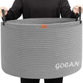 Extra Large Storage Laundry Basket 22" X 22"X 14" Cotton Rope Woven Basket for Blanket with Handles for Living Room Toys Storage XXXL (Gery)