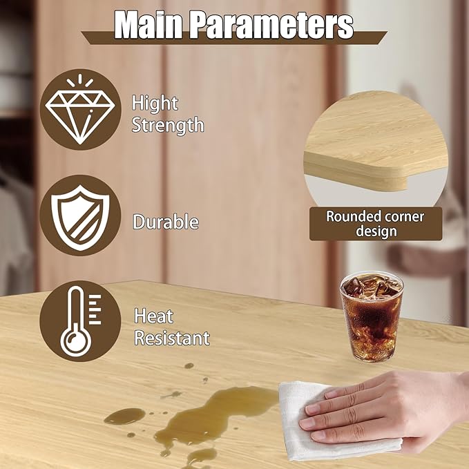 MM MELISEN Wall Mounted Folding Table for Laundry Room, Wall Mounted Fold Down Desk for Small Saving Spaces, Kids Floating Desk for Dining, Room, Study, Kitchen, Dinner, Bar, 95X55CM/37.4"X21.6"-2