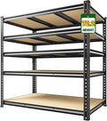 2800 LBS Garage Shelving 72.2" H Garage Storage Shelves, 5 Tier Adjustable Shelving Unit, Storage Shelves for Storage, Basement, Warehouse, Pantry, Kitchen, 48.1" W x 24.1" D x 72.2" H, Black