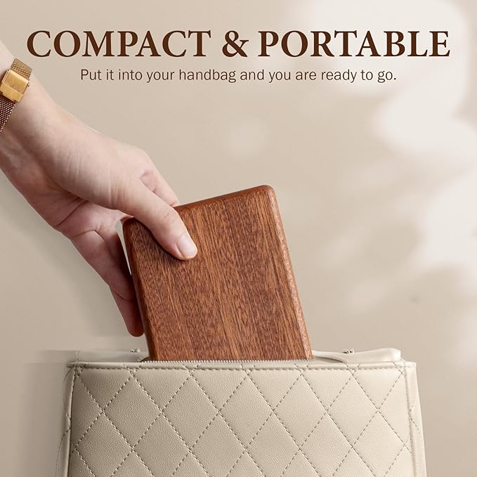 LadyRosian Wooden Small Jewelry Box - Mini Wood Travel Jewelry Case Portable Organizer for Rings, Earrings, Necklaces & Bracelets Storage Women Girls Men,Sapele