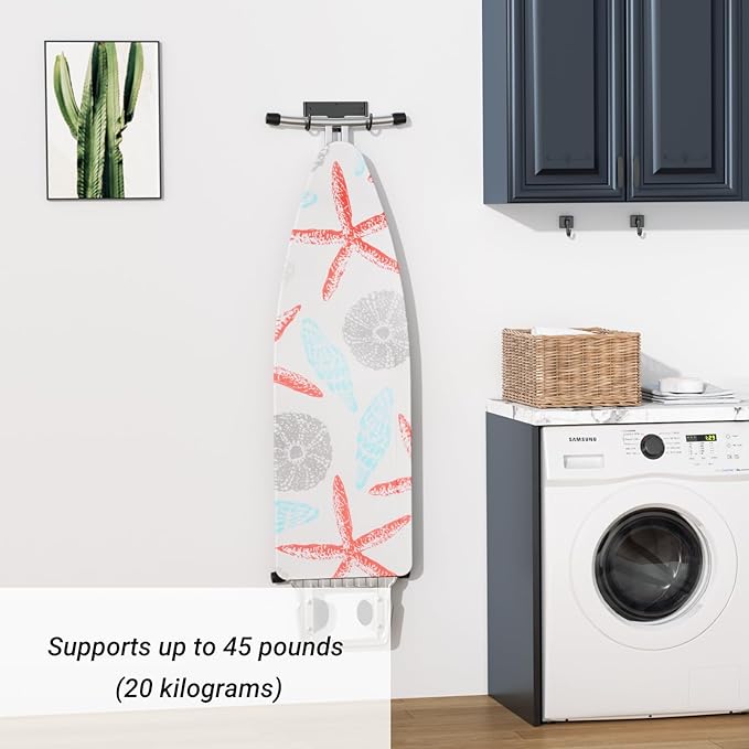 ORLESS Ironing Board Holder Wall Mount, Ironing Board Hanger, Iron Board Holder, Small Y or T Leg Iron Board Hook Wall Mount for Laundry Rooms, 6 Inch(Black)