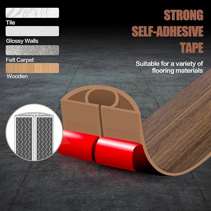 Floor Cord Cover Cable Cavity Self Adhesive Cord Hider Floor 3.3FT Floor Cable Management Power Cord Protector Floor Electric Cord Covers for Offices, Gym, Exhibitions (Misty Brown Wood, 1.18" x 3.3')