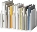 Metal 7 Section File Folder Organizer for Desk | Vertical Office File Holder | Heavy-Duty Mesh Document Sorter for Books, Binders, Laptops | Desk Organizer,7 Sections White