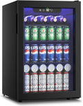 Wine Cooler, 26 Bottle 95 Can Mini Wine Fridge with Clear Glass Door for Beer Soda Water Drink, Small Wine Cellar Beverage Refrigerator for Bedroom Office Home Bar Dorm, 2.6 Cu.Ft