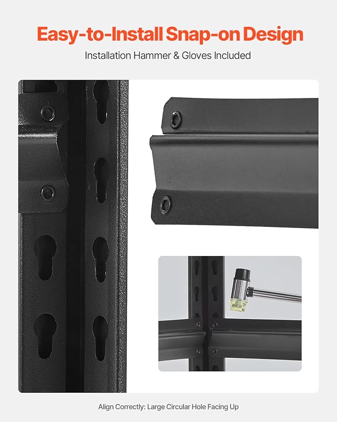VEVOR Storage Shelves, 2000 lbs, 5 Tier Garage Storage Shelving, 18" D x 36" W x 72" H Adjustable Metal Shelves for Garage Shelves Utility Rack Shelf, Ideal for Kitchen, Warehouse, Basement, Black