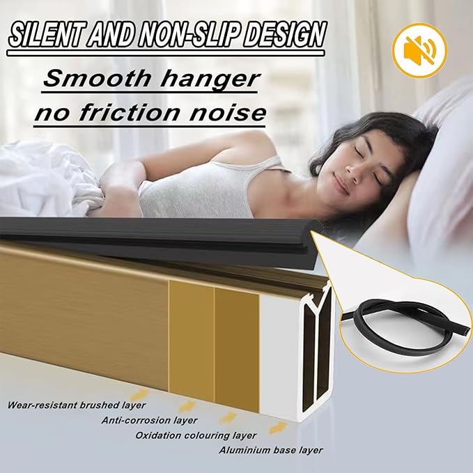 Square Closet Rods-Cuttable, Removable-Heavy Duty Black Wardrobe Rods and Brackets-Commercial, 12 16 18 24 28 30 60 72 In-Suitable for.Laundry.Home.Hotel.Clothing Store (Champagne,65in)