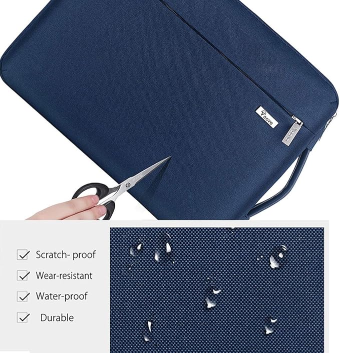 Voova Laptop Sleeve Case 14 15 Inch with Handle, 360° Protective Waterproof Slim Computer Bag Cover Compatible with MacBook Air 15 M2/M3/M4 2024-2025, MacBook Pro 14/15, Hp Chromebook 14, Blue