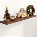 Fun Memories 55Inch Floating Shelves for Wall 1 Pack Shelves for Bedroom|Kitchen|Bathroom Wall Mounted Rustic Wood Floating Shelf with Invisible Brackets for Books|Storage|Decor, Walnut