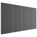 Pegboard Smith Metal Pegboard Panels 12" x 24", 4 Pack Black Wall Mounted Tool Organizer Boards, Heavy Duty Tool Storage Peg Board for Garage, Workbench, Office, Fits 1/4" Peg Hooks