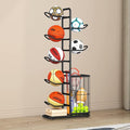 7-Ball Sports Equipment Storage Rack with Ball Holder and Basketball Rack, Athletic Gear Organizer ball Stand - Organize Toys, Sports Gear and More, 57.5" (Black)