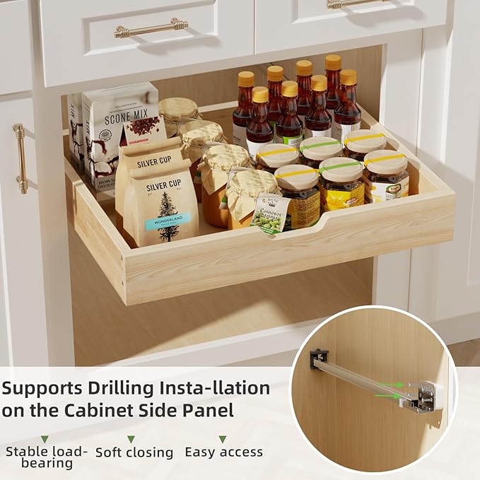 Pull Out Drawers for Cabinets, 28½” W x 21” D Soft Close Slide Out Drawers for Kitchen Cabinets, Cabinet Pull Out Shelves Requires At Least 29.5” Cabinet Opening