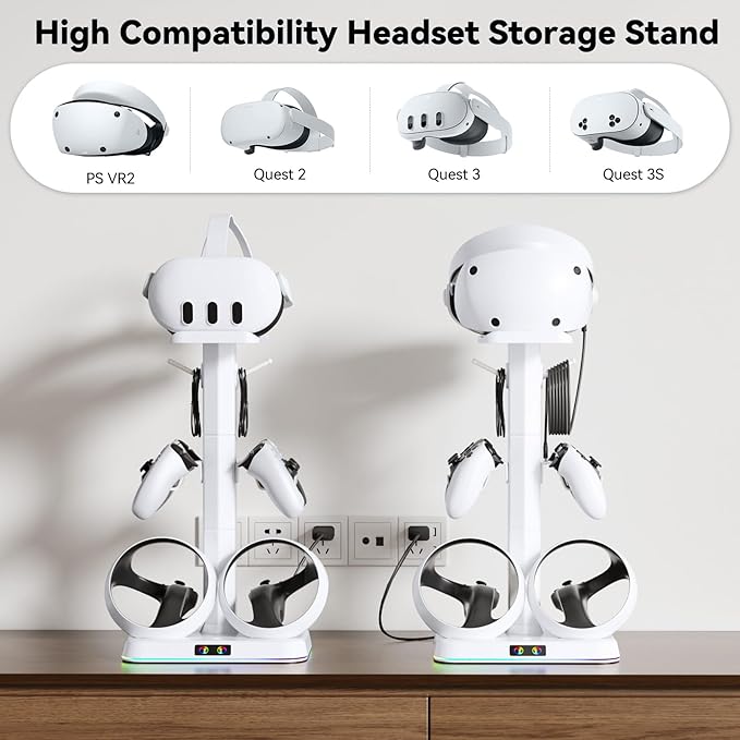PSVR 2 Charging Station, Fast Charging Dock with Magnetic Clasp, Storage Stand for VR2 Headset & PS5 Controller with 9 RGB Modes, Includes Type-C Connectors Commodore 64 Games