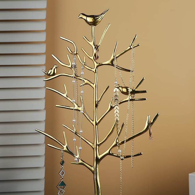 MORE&LESS Branch Jewelry Rack with deer, for Ring Earrings Necklace Bracelet,Suitable for living rooms, bathrooms,offices,etc.