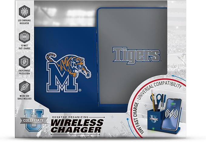 SOAR NCAA Unisex Cell Phone Wireless Charging Stand and Desktop Organizer