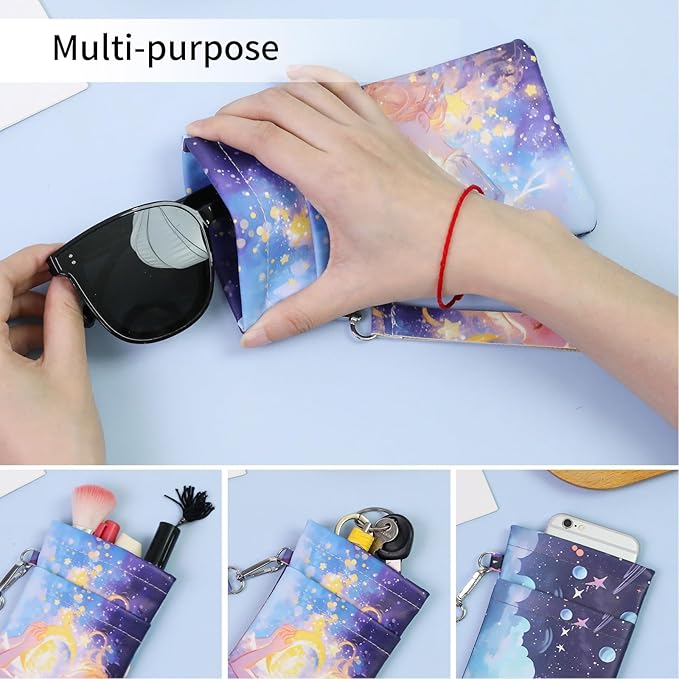 Double Eyeglass Case Soft Dual Glasses Case for Women Men Travel Squeeze Top Sunglasses Cases Eyeglasses Pouch