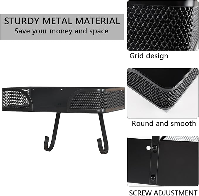 Ironing Board Holder Wall Mount,Laundry Room Organization and Storage,Adjustable T&V Shaped Space Saving Ironing Board Hanger,Laundry Room Decor and Accessories,Black