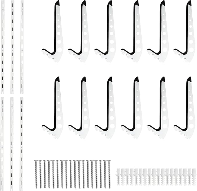 6 Board Surf Rack Wall Mount for Surfboard, Wakeboard, Snowboard Storage Adjustable Wall Hangers Boards Display