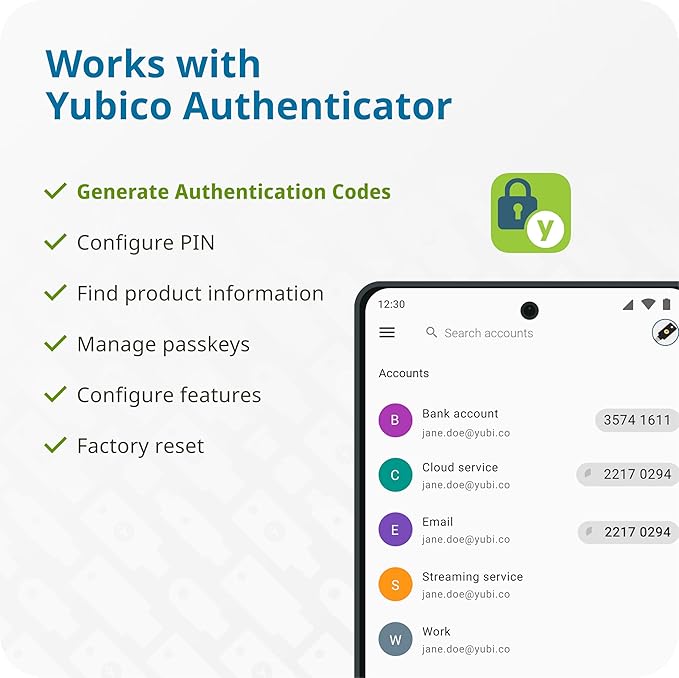 Yubico - YubiKey 5C NFC - Multi-Factor authentication (MFA) Security Key and passkey, Connect via USB-C or NFC, FIDO Certified - Protect Your Online Accounts