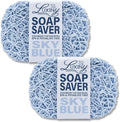 Soap Savers for Bar Soap & Shampoo Bar Holder, American Made by Luxiny, Lifts Soap in Soap Dishes & Shower Soap Holders – Bars & Soap Lasts Longer - Made from Plant Materials (Sky Blue 2 Pack)