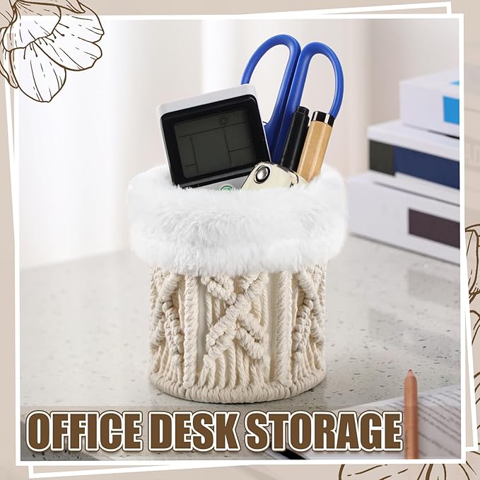 Geelin 2 Pcs Glasses Holder for Nightstand Eyeglass Stand Boho Fuzzy Decor for Office Desk Organizer Bedside