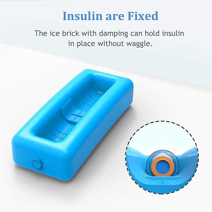 SHBC Medical Cooler Insulin Vial Carrying Travel Case Protector for Diabetic with One Ice Pack Black-Purple