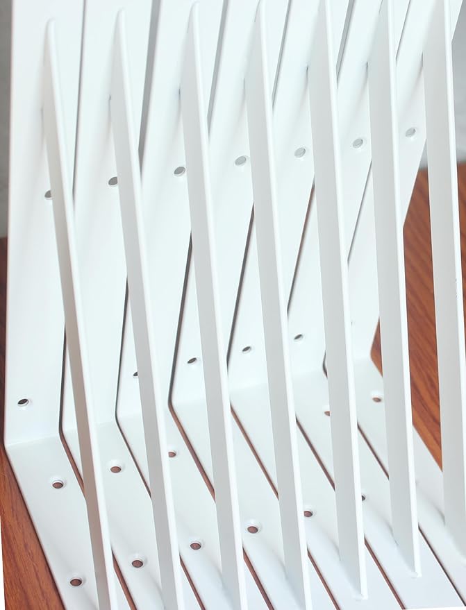 16 Pack L11 x H 8" White Heavy Duty Shelf Brackets with Screws Metal Shelf Brackets Shelf Support Angle Brackets for Shelves L Brackets Heavy Duty Floating Shelf