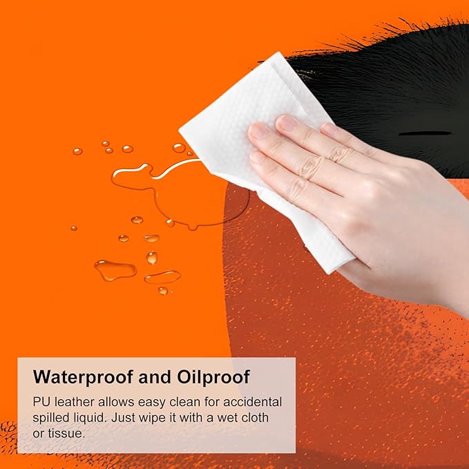 Large Cute Black Cat Mouse Pad, Extended Desk Mat with Non-Slip Base – 31.5 x 11.8 in – Cartoon Kittens in Orange Cup Design, Stitched Edges, Waterproof Gaming Keyboard Pad for Office & Home