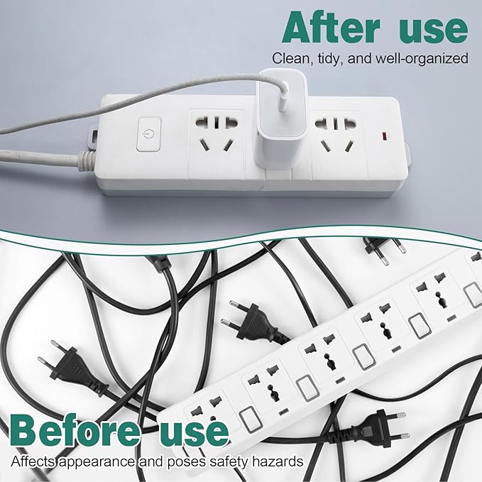 Self Adhesive Power Strip Holder, 6 PCS Power Strip Holder Wall Mount Adhesive Punch-Free Socket Holder Desktop Socket Fixer Wall Mount Cable Management for Kitchen Home Office