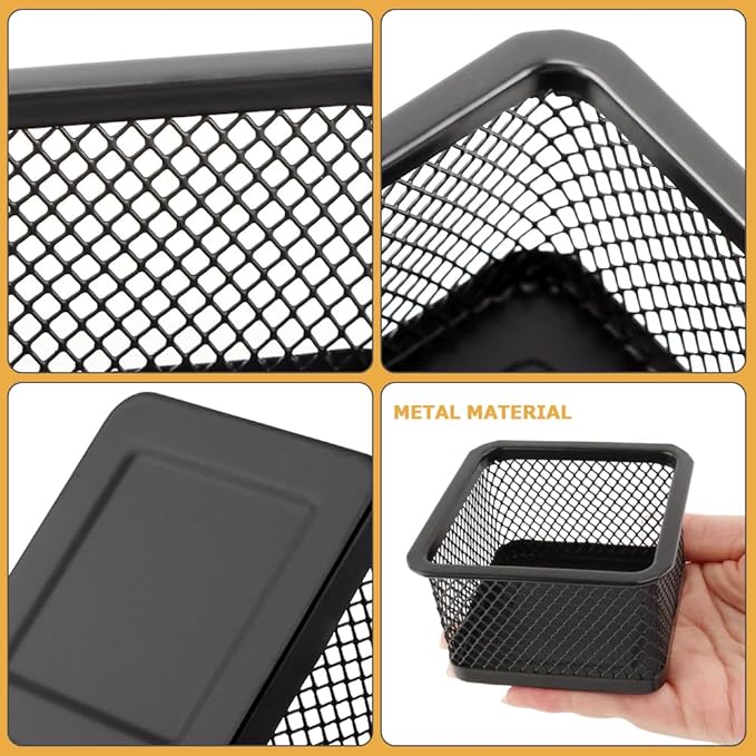 Paper Clip Holder for Desk, Paperclip Holders Mesh Paperclip Dispenser Organizer for Desk Binderclip Bobby Pin Holder Container for Home Office School(SIZE:2pcs)