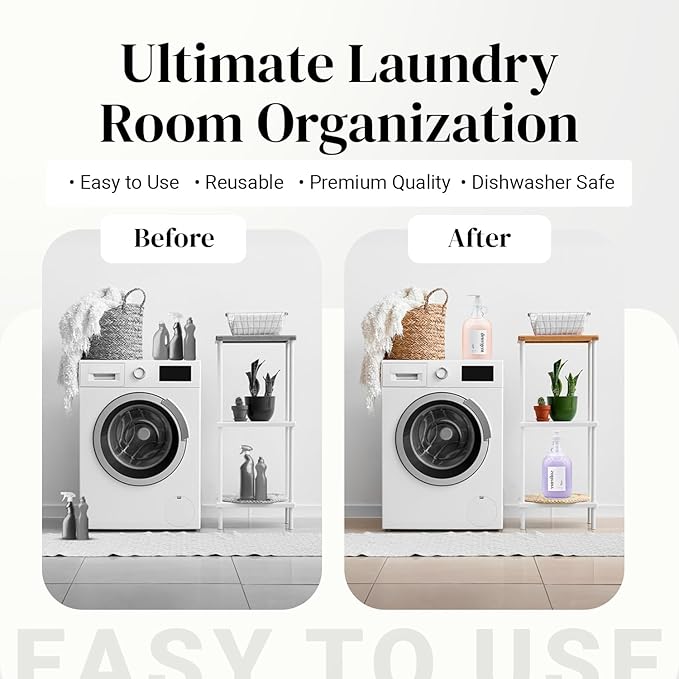 Glass Laundry Detergent Dispenser - 2 Pack, 64oz, Glass Jar with Pump and Lid for Fabric Softener, Liquid Soap, Shampoo & Syrup, Leakproof Half Gallon Jug for Laundry Room Organization