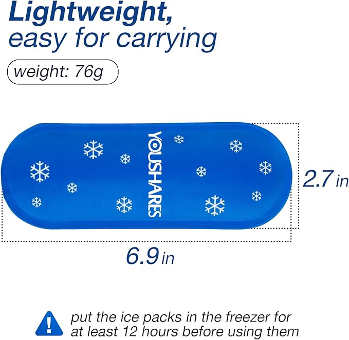 YOUSHARES Diabetes Ice Packs for Insulin Cooler Travel Case - TSA Approved Ice Packs for Diabetic Travel Case, Mini Ice Packs Suitable for Most Insulated Medication Travel Bag（4 Packs）