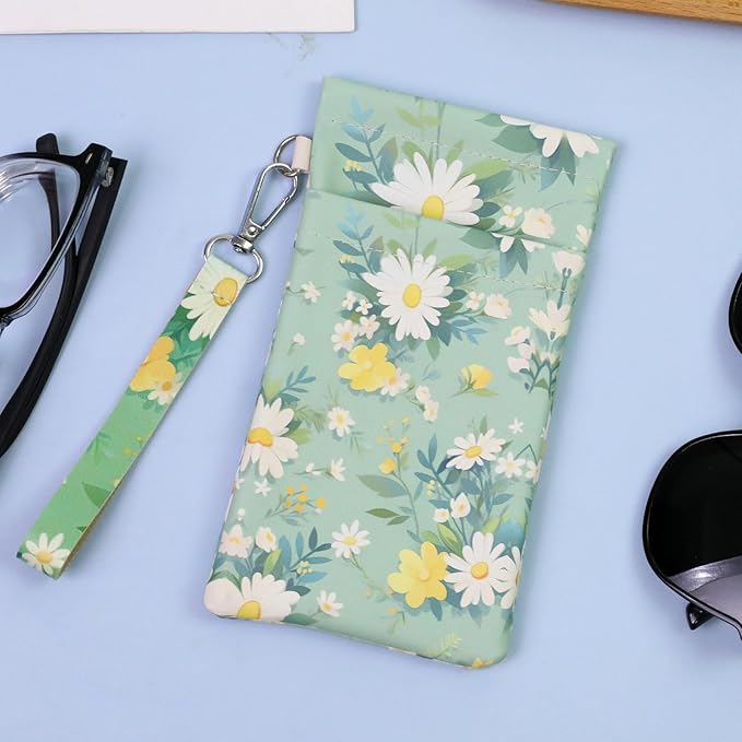 Double Eyeglass Case Soft Dual Glasses Case for Women Men Travel Squeeze Top Sunglasses Cases Eyeglasses Pouch