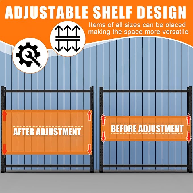 torage Shelves,Garage Shelving Heavy Duty Metal Adjustable Garage Shelves, Shelving Units Industrial Shelving for Warehouse(Black, W59.1*D23.6*H79)
