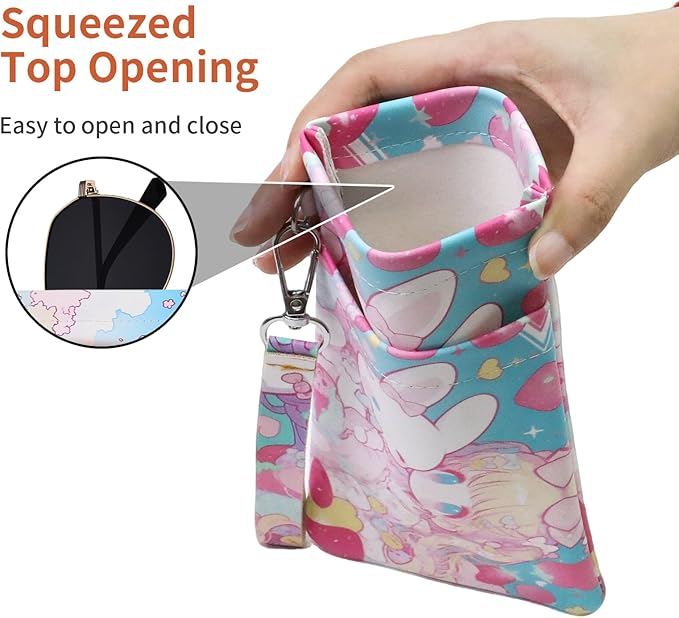 Double Eyeglass Case Soft Dual Glasses Case for Women Men Travel Squeeze Top Sunglasses Cases Eyeglasses Pouch