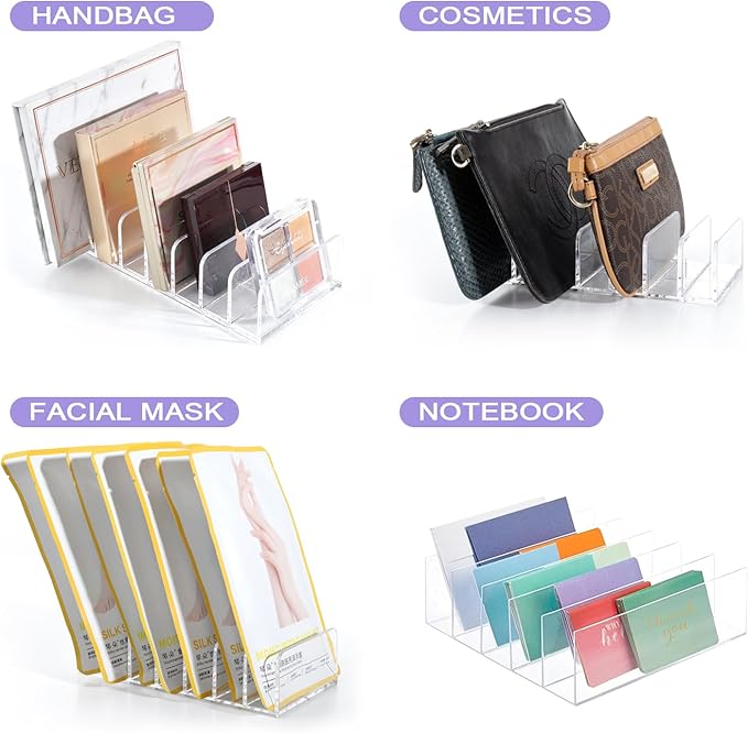 Makeup Organizer, Makeup Palette Organizer for Bathroom Countertop, Vanity, Cabinets, Cosmetics Storage Solution for Eyeshadow Palette, Contour Kit, Blush - 7 Sections Eyeshadow Palettes Holder