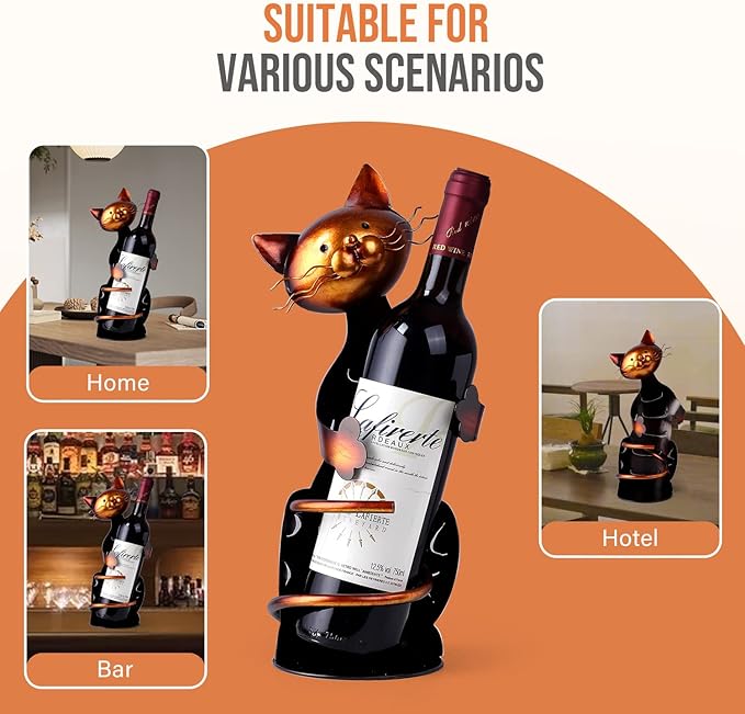 Cat Decor Wine Holder Wine Rack Wine Bottle Holder Wine Cat,Gift for Halloween and Christmas,Cat Gifts for Cat Lovers………