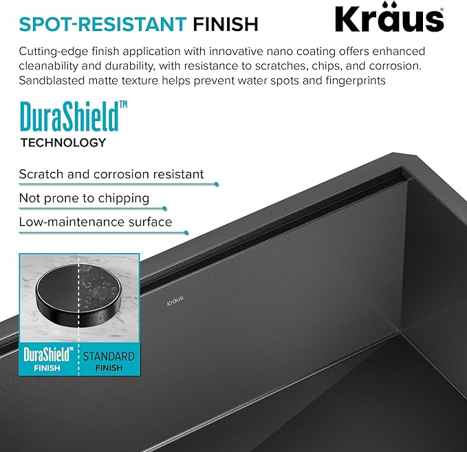KRAUS Kore Workstation 33-inch Farmhouse Apron Front 16 Gauge Black Stainless Steel Single Bowl Kitchen Sink in PVD Gunmetal Finish with Accessories, KWF210-33/PGM