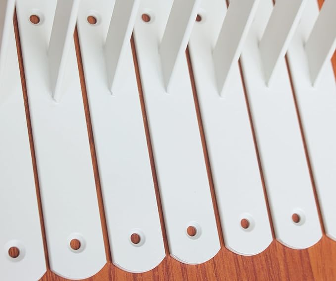 16 Pack L10 x H 8" White Heavy Duty Shelf Brackets with Screws Metal Shelf Brackets Shelf Support Angle Brackets for Shelves L Brackets Heavy Duty Floating Shelf