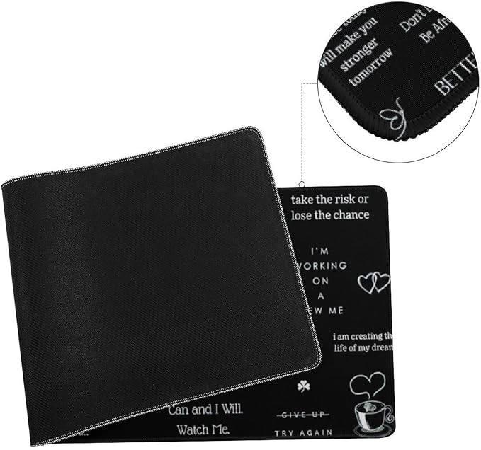 Inspirational Quotes Large Mouse Pad, Gaming Desk Mat, XL Keyboard Desk Pad Mat for Desktop, 31.5"x11.8" Non-Slip Base Big Mousepad with Stitched Edges