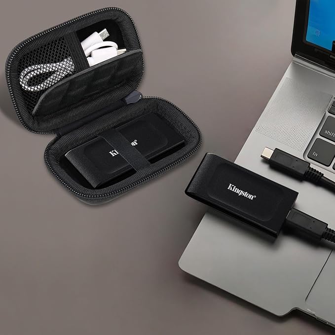 Lacdo Hard Carrying Case for Kingston XS1000 / XS2000 / XS1000R SSD 500GB/1TB/2TB/4TB Portable External Solid State Drive USB 3.2 EVA Shockproof Protective Storage Travel Bag, Black