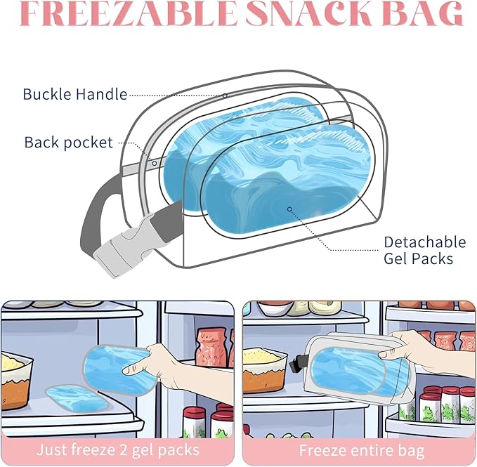 Cerbonny Small Cooler Bag Freezable Lunch Bag for Work School Travel, Leak-proof, Insulated, Cherry