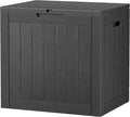 NUNU LAB 35 Gallon Outdoor Storage Box Waterproof, Outside Package Delivery Deck Boxes with Lockable Lid, Backyard Storage Bin For Garden Tools, Patio Cushions Accessories, Black