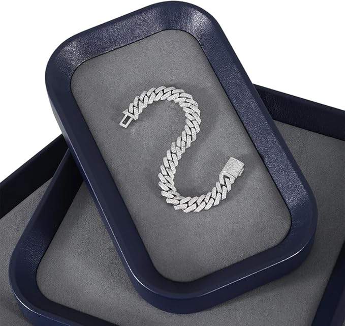 Ring Display Tray, Leather Earring Organizer,Luxury Key Tray,Premium Decorative Tray,Blue-Grey Jewelry Dish