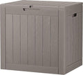NUNU LAB 35 Gallon Outdoor Storage Box Waterproof, Outside Package Delivery Deck Boxes with Lockable Lid, Backyard Storage Bin For Garden Tools, Patio Cushions Accessories, Gray