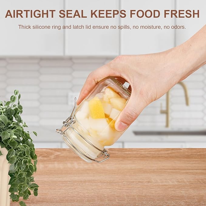 12 Pack Spice Jars, 8 oz Glass Containers with Airtight Lids, Small Herb Jars with Labels for Kitchen Storage